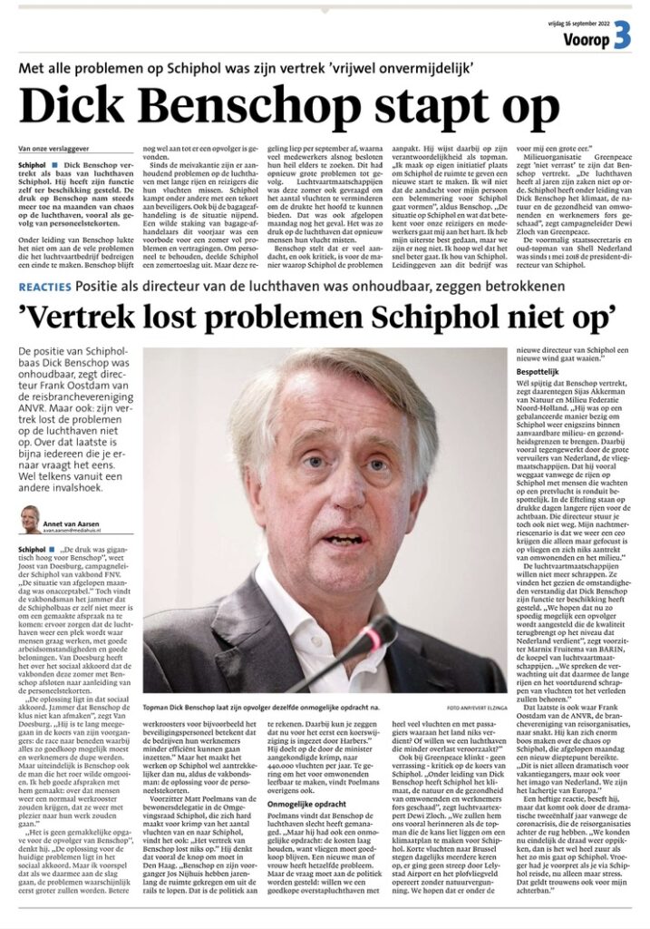 Volkskrant 16 september 2022